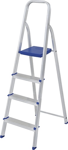 [A0304] Escalera aluminio hogar con plataforma 4=0,86-1,41m