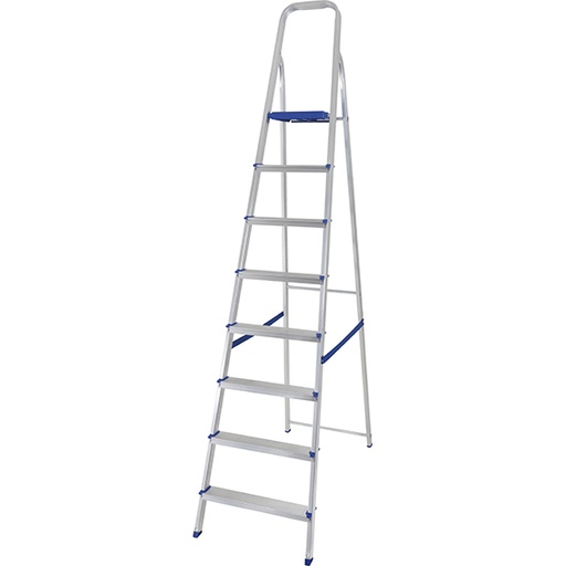 [A0308] Escalera aluminio hogar con plataforma 8=1,74-2,29m
