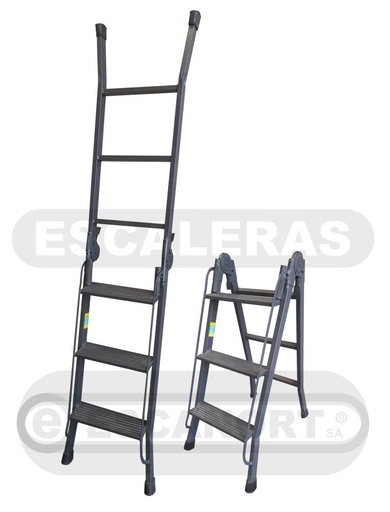 [5003] Escalera articulada dos tramos acero 3=0,95-1,85m