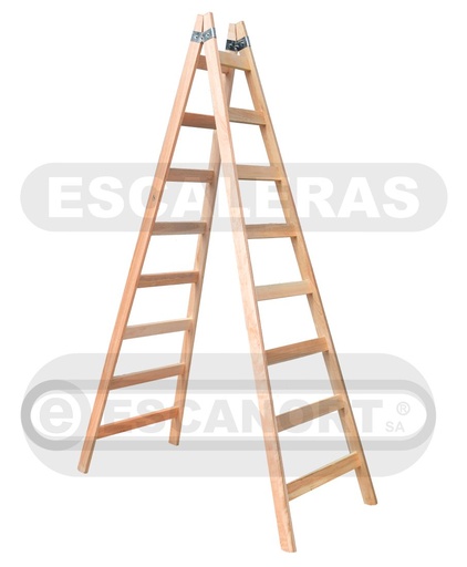 [3257] Escalera doble acceso vertical madera Taeda tensores 7=2,15m