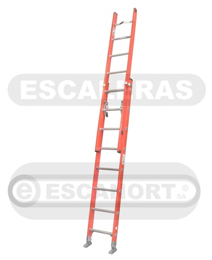 [9420-08] Escalera extensible PRFV dieléctrica pasante 113kg 8+8=2,5-4,0m