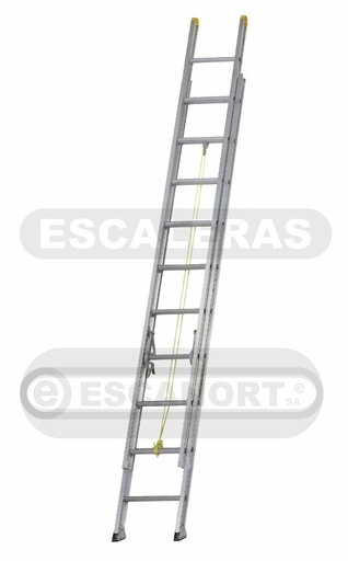 [2120-09] Escalera extensible aluminio 113kg 9+9=2,70-4,60m