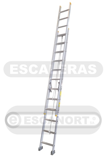 [1012] Escalera extensible aluminio 136kg ref. 12+12=3,66-6,40m