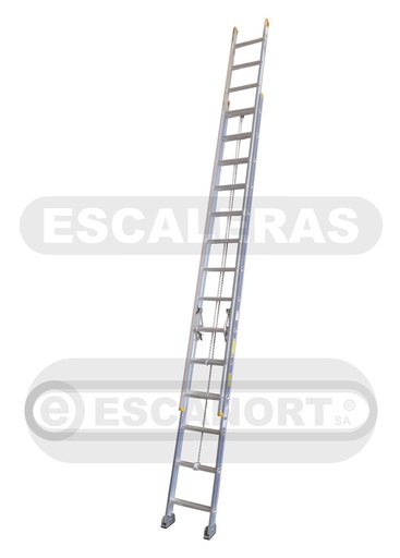 [1014] Escalera extensible aluminio 136kg ref. 14+14=4,27-7,70m