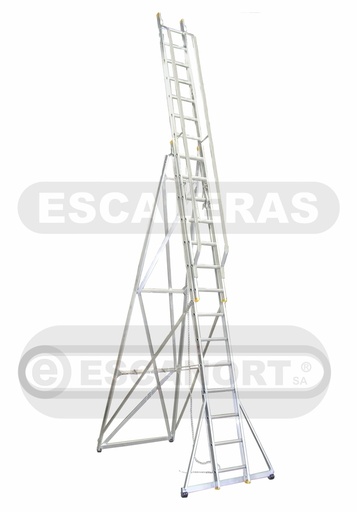 [1212] Escalera extensible c/bastidor aluminio 136kg 12+12=3,70-5,80m