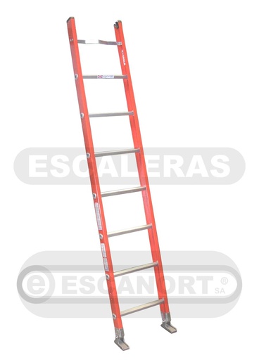 [9448-18] Escalera hoja simple PRFV dieléctrica pasante 113kg 18=5,5m