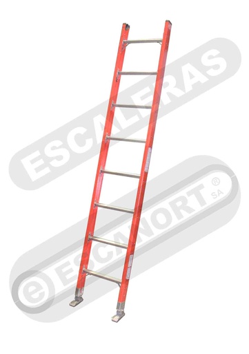 [9450-14] Escalera hoja simple PRFV dieléctrica placa 136kg 14=4,3m