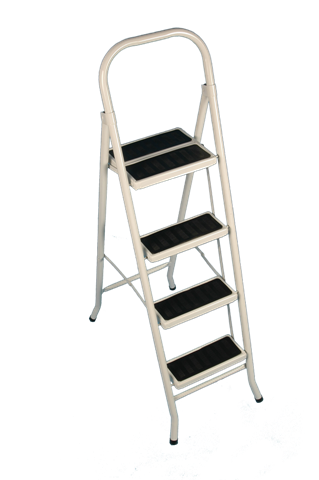 [4023] Escalera metálica chapa/plástico con plataforma 3=0,70-1,10m