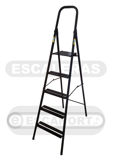 [4110-05] Escalera metálica tubular con plataforma 5=1,25-1,75m