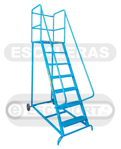 [8180-17] Escalera rodante acero 2 ruedas base=1,65x0,90m  7=1,75m