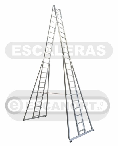 [1318] Escalera tijera doble acceso aluminio "D" 136kg 18=5,55m