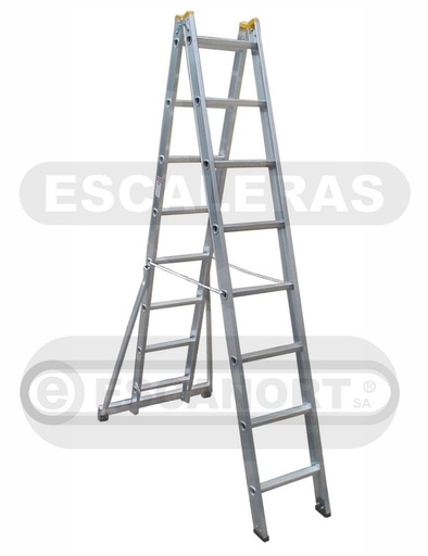 [1308] Escalera tijera doble acceso aluminio "D" 136kg 8=2,50m