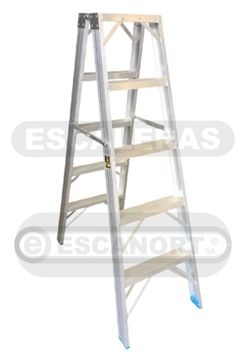 [2090-05] Escalera tijera doble acceso aluminio 136kg 5=1,50m