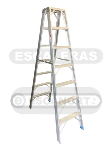 [2090-07] Escalera tijera doble acceso aluminio 136kg 7=2,10m