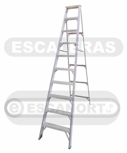 [1610] Escalera tijera simple acceso aluminio 136kg ref. 10=3,00m