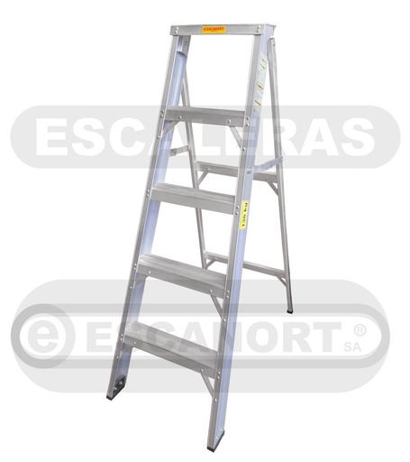 [1605] Escalera tijera simple acceso aluminio 136kg ref. 5=1,50m