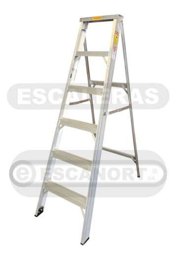 [1606] Escalera tijera simple acceso aluminio 136kg ref. 6=1,80m