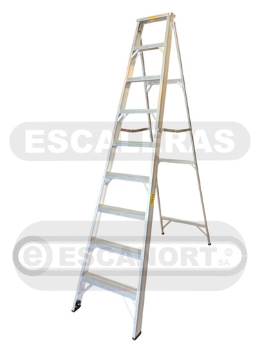 [1609] Escalera tijera simple acceso aluminio 136kg ref. 9=2,70m